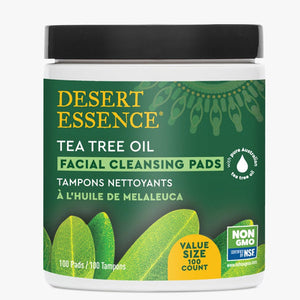 Desert Essence, Face Cleanse Pads Tea Tree Oil, 100 Count