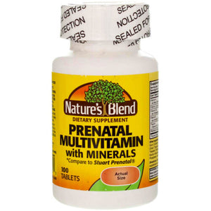 Nature's Blend, Prenatal Multivitamin With Minerals, 100 Tabs