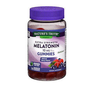 Nature's Truth, Nature's Truth Vitamins Extra Strength Melatonin Vegan Gummies Natural Berry Flavor, 10 Mg, 70 Gummies