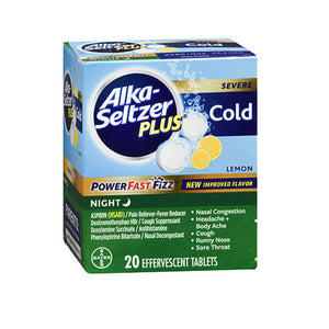 Alka-Seltzer, Alka-Seltzer Plus Serve Night Cold Power Fast Fizz, 20 Tabs