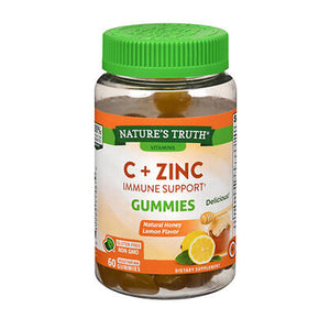 Nature's Truth, Nature's Truth C + Zinc Immune Support Gummies Natural Lemon Flavor, 60 Gummies