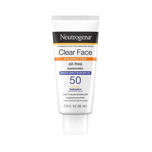 Neutrogena, Neutrogena Clear Face Breakout Free Oil-Free Sunscreen SPF 50, 3 Oz