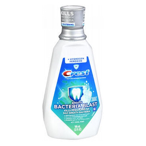 Crest, Crest Breath Bacteria Blast + Hydrogen Peroxide Multi-Care Whitening Mouthwash Icy Cool Mint, 32 Oz