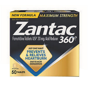 Gold Bond, Zantac 360 Acid Reducer Maximum Strength Tablets, 20 mg, 50 Count