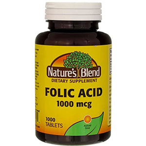 Nature's Blend, Folic Acid, 1000 mcg, 1000 Tabs