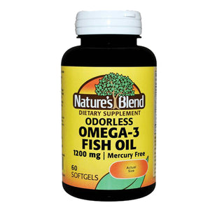 Nature's Blend, Odorless Omega-3 Fish Oil, 1200 mg, 60 Caps