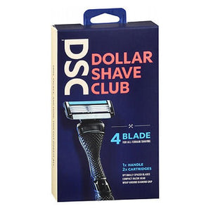 Dollar Shave Club, 4 Blade Handle & Cartridges, 2 Count