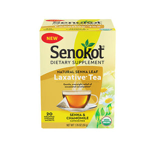 Kaopectate, Senokot Natural Senna Leaf Laxative Tea Wrapped Pyramid Sachets, 20 Count