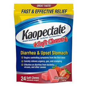Kaopectate, Kaopectate Diarrhea and Upset Stomach Soft Chews Strawberry, 24 Chews