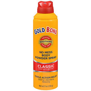 Gold Bond, Gold Bond No Mess Body Powder Spray Classic Scent with Menthol, 7 Oz