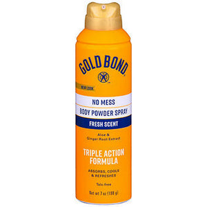 Gold Bond, Gold Bond No Mess Body Powder Spray Fresh Scent with Aloe, 7 Oz