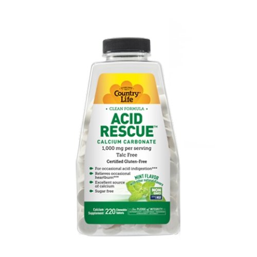 Country Life, Acid Rescue Mint Chewable, 220 Count