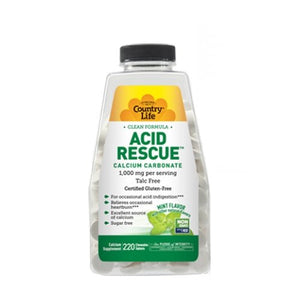 Country Life, Acid Rescue Mint Chewable, 220 Count