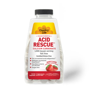 Country Life, Acid Rescue Berry Chewable, 220 Count