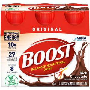 Nestle Healthcare Nutrition, Boost Original Chocolate Oral Supplement, Count of 6