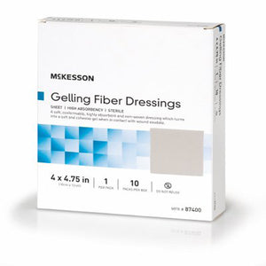 McKesson, McKesson Absorbent Gelling Fiber Dressing 4 x 4-3/4 Inch, Count of 10