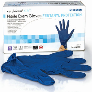 McKesson, McKesson Confiderm 6.8C Nitrile Exam Glove Extra Large Blue, Count of 100