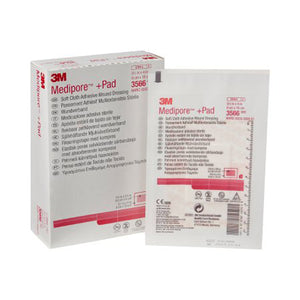 3M, 3M Medipore +Pad Soft Cloth Dressings 3½ x 4 Inch, Count of 25
