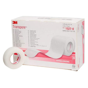 3M, 3M Transpore Plastic Medical Tape 1/2 Inch x 10 Yard Transparent, Count of 24