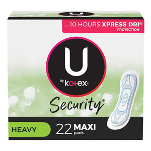 U By Kotex, U by Kotex Security Maxi Pad Heavy Absorbency, Count of 22