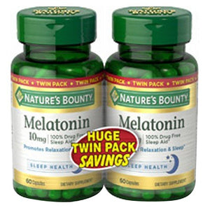 Nature's Bounty, Melatonin Twin Pack, 10mg, 60 + 60 Count