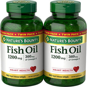 Nature's Bounty, Fish Oil Twin Packs, 1200 mg, 180 + 180ct