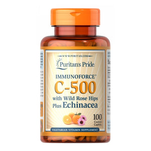 Puritan's Pride, Vitamin C-500 with Rose Hips & Echinacea, 100 Caplets