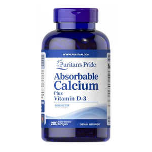 Puritan's Pride, Absorbable Calcium Plus Vitamin D-3, 200 Softgels