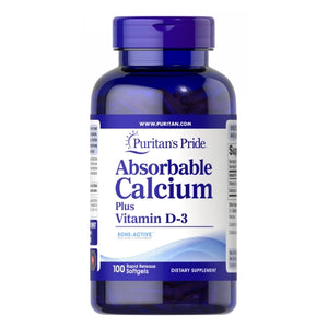 Puritan's Pride, Absorbable Calcium Plus Vitamin D-3, 100 Softgels