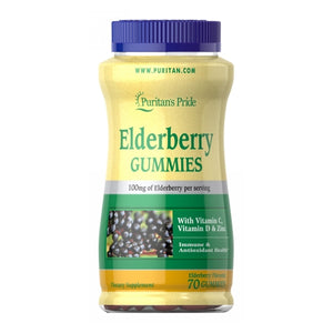 Puritan's Pride, Elderberry Gummies with Vitamin C, D & Zinc, 70 Gummies