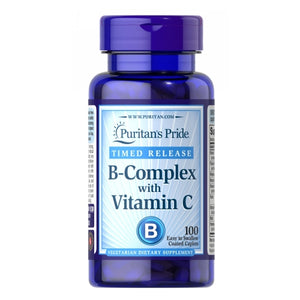 Puritan's Pride, Vitamin B-Complex + Vitamin C Time Release, 100 Caplets