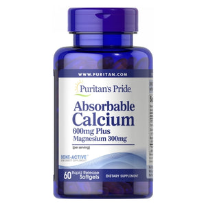 Puritan's Pride, Absorbable Calcium + Magnesium, 60 Softgels