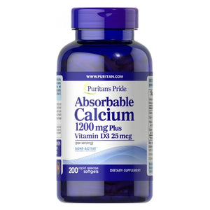 Puritan's Pride, Absorbable Calcium Plus Vitamin D3, 200 Rapid Release Softgels