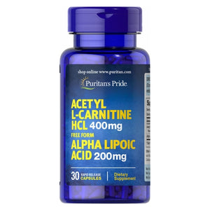 Puritan's Pride, Acetyl L-Carnitine with Alpha Lipoic Acid, 30 Capsules