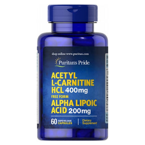 Puritan's Pride, Acetyl L-Carnitine Free Form with Alpha Lipoic Acid, 60 Capsules