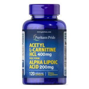 Puritan's Pride, Acetyl L-Carnitine with Alpha Lipoic Acid, 120 Capsules
