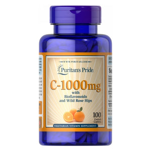 Puritan's Pride, Vitamin C with Bioflavonoids & Rose Hips, 1000 mg, 100 Caplets