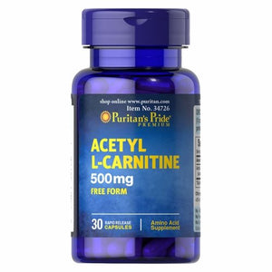 Puritan's Pride, Acetyl L-Carnitine, 500 mg, 30 Capsules