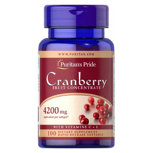 Puritan's Pride, Cranberry Fruit Concentrate with Vitamin C & E, 4200 mg, 100 Softgels