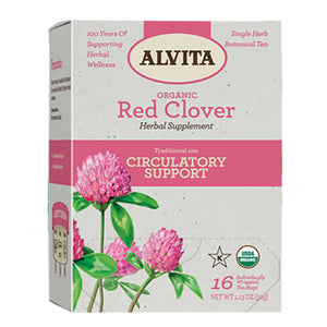 Alvita Teas, Red Clover Flower Herbal Tea Supplement, 16 Bags