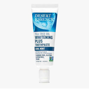 Desert Essence, Tea Tree Oil Whitening Travel Size Toothpaste Cool Mint, 1 Oz