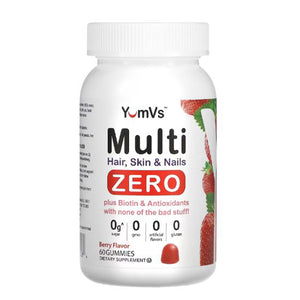Yum-V's, Multi Zero Hair Skin & Nails Berry, 60 Gummies