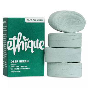 Ethique, Solid Face Cleanser For Oily To Normal Skin Deep Green, 3.52 Oz