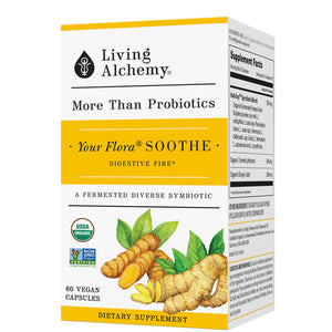 Living Alchemy, Your Flora Soothe Digestive Fire Plus Organic Turmeric & Ginger, 60 Caps