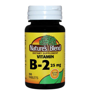 Nature's Blend, Vitamin B-2, 25 mg, 100 Tabs