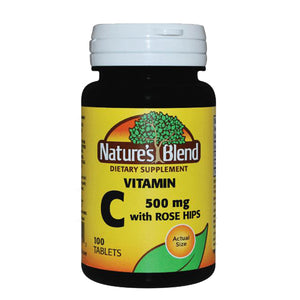 Nature's Blend, Vitamin C With Rose Hips, 500 mg, 100 Tabs