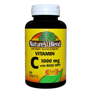 Nature's Blend, Vitamin C With Rose Hips, 1000 mg, 100 Tabs