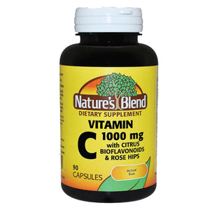 Nature's Blend, Vitamin C 1000 With Bioflavonoids & Rose Hips, 90 Caps