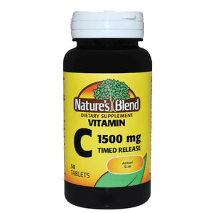 Nature's Blend, Vitamin C, 1500 mg, 50 Timed Release Tablet