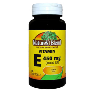 Nature's Blend, Vitamin E, 450mg (1000IU), 50 Softgels